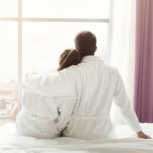 UK one night getaway - Couple in hotel UK one night getaway - Couple in hotel